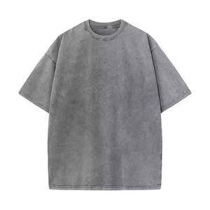 Propre marque 100% coton impression personnalisée Boxy surdimensionné hommes plaine blanc lavé à l'acide T-shirt délavé à la pierre T-shirt vêtements Vintage - Product Image 5