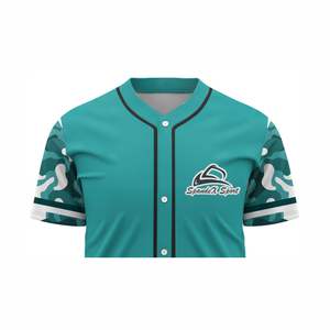 เสื้อเบสบอลผ้าโพลีเอสเตอร์ระบายอากาศแขนสั้นติดกระดุม - Product Image 4