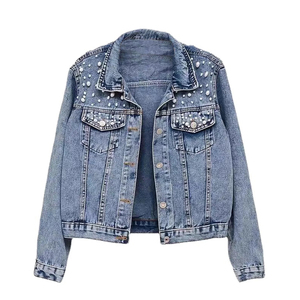 Wholesale <b>Mens</b> Rhinestone Denim <b>Jacket</b> Factory Custom <b>Slim</b> <b>Fit</b> Jeans <b>Jacket</b> Multiple Colors Available OEM & ODM Service - Product Image 1