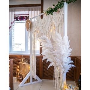 Large Macrame Wall Hanging Bohemian Cotton Rattan Handmade Art Decor for Living Room Wedding Wall Backdrop with Framed Pattern - Product Image 1