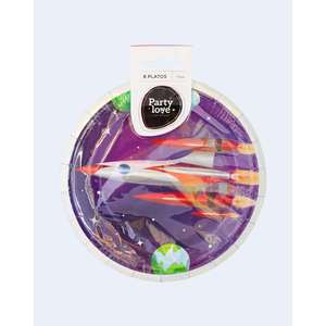Platos Desechables para Fiestas Party Love Space de 17 cm, Paquete de 8 Unidades - Product Image 1