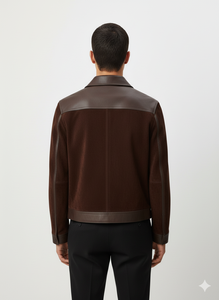 แจ็คเก็ตหนังผู้ชายคุณภาพดีที่สุด คอตั้ง โลโก้ด้านหน้า กันน้ำ ระบายอากาศ สไตล์มอเตอร์ไซค์และไบค์เกอร์ หนังเทสซูโต - Product Image 4