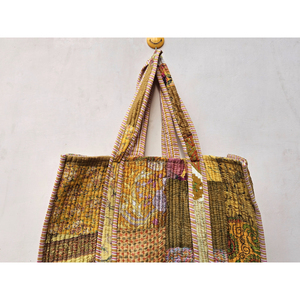 Indian <b>Vintage</b> Silk Tote <b>Handbag</b> Handcrafted Patchwork Quilted for Work Best Shopping Outwear Portable Embroidered Decoration - Product Image 2