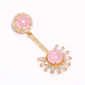 925 argent Sterling calcédoine pierres précieuses pendentif collier CZ rose lunette réglage demoiselle d'honneur cadeau bijoux charme superposition Style - Product Image 3