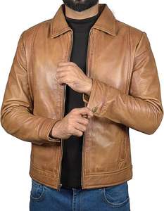 Veste en cuir d'agneau véritable pour hommes de qualité supérieure veste de style motard de moto classique coupe ajustée vêtements d'extérieur en cuir véritable - Product Image 2
