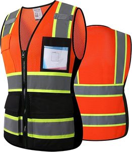 เสื้อกั๊กสะท้อนแสงคุณภาพสูงสำหรับผู้ชาย เสื้อกั๊กความปลอดภัยมองเห็นได้ชัดเจนสำหรับผู้ชาย - Product Image 4