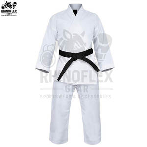Uniformes de Karate de talla grande transpirables de secado rápido, uniformes de Karate de Color sólido de alta calidad lisos personalizados para hombre - Product Image 6