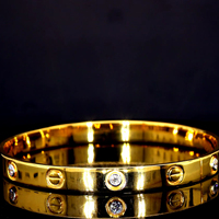 Brazalete Clásico de Lujo en Oro Amarillo de 18K, Oro Rosa y Oro Blanco con Motivo de Tornillo, Diamante Natural de Corte Brillante, Certificado IGI