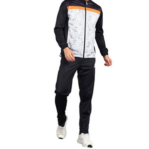 Ensemble de survêtement sportif pour homme en polyester premium, séchage rapide et respirant, tissu intérieur en maille, logo personnalisé, OEM/ODM disponible - Product Image 1