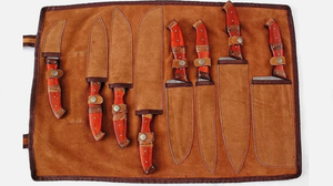 Juego de Cuchillos de Acero de Damasco de 67 Capas Hechos a Mano, SCL-8 Piezas, Cuchillos de Cocina Forjados para Afilar Cuchillo de Cocina - Product Image 4