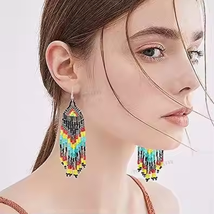 Boucles d'oreilles en perles brodées personnalisées fabriquées à la main Bijoux en perles uniques Personnalisation complète par MD artisanat - Product Image 3