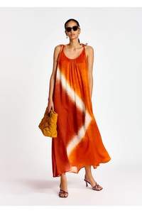 Nouveau à la mode bohème Floral Maxi robe fêtes d'été Spaghetti sangle dos nu 100% rayonne cravate teinture taille libre XL tissé tissage - Product Image 6