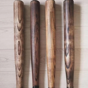 Venta al por mayor a granel bates de béisbol de madera de alta calidad Madera personalizada con logotipo personalizado y mango de agarre - Product Image 1