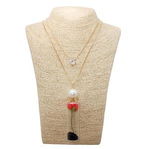 Kriaa Plaqué Or Rouge Floral Chaîne En Verre Pendentif 1107602F Style Religieux En Alliage De Zinc Charme Pour La Fabrication De Bijoux - Product Image 1