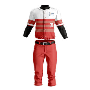 Uniforme de Béisbol Ligero y Transpirable de Poliéster de Secado Rápido para Equipos Deportivos con Logotipo Personalizado para Adultos en Todas las Tallas - Product Image 1