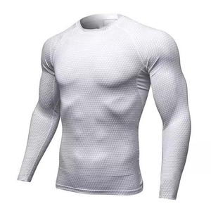 Vêtements de sport en gros, t-shirt de compression à manches longues pour homme, imprimé par sublimation personnalisée, polyester de haute qualité, rashguard d'été - Product Image 5