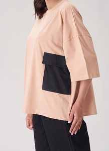 T-shirts à la mode de bonne qualité OEM de toutes les couleurs T-shirts pour femmes au tarif de gros Coupe ample Poche avant Respirant - Product Image 2