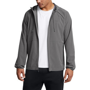 Chaqueta cortavientos con cremallera completa para hombre de poliéster 100%, chaquetas impermeables a prueba de viento para deportes, correr, senderismo, chaquetas a prueba de viento - Product Image 3