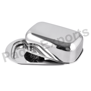 High Quality Silver Color Butter Dish <b>with</b> <b>Lid</b> Durable <b>Bowls</b> for Serving Butter - Product Image 3
