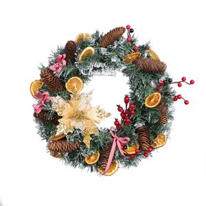 Corona de plástico decorativa/respetuosa con el medio ambiente/estilo rústico/hecho a mano/Decoración de Navidad al aire libre/suministro a granel - Product Image 1