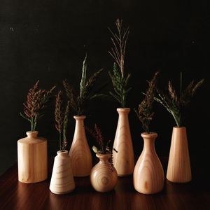 Vase à fleurs en bois contemporain, rehausse les maisons modernes, pots polyvalents pour les besoins quotidiens de décoration florale - Product Image 6