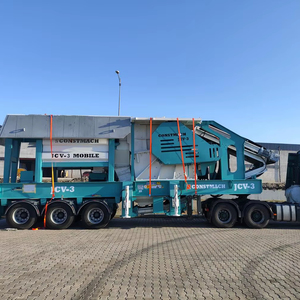250-300 TPH Système d'écrasement mobile complet Cone Jaw Cone VSI Crusher avec moteur essentiel Boîte de vitesses PLC Core inclus - Product Image 1