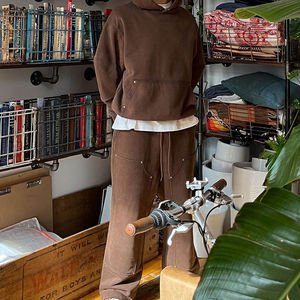 Vente en gros de sweats à capuche d'hiver 100% coton de haute qualité avec poche avant, design personnalisé, manches longues côtelées, pour adultes - Product Image 4