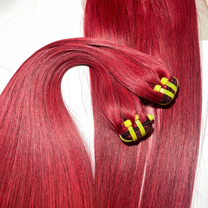Cabello Vietnamita, Cabello Humano Natural, Liso, Color Rojo, Encaje Frontal Transparente, Precio Directo de Fábrica, Precio al por Mayor - Product Image 1