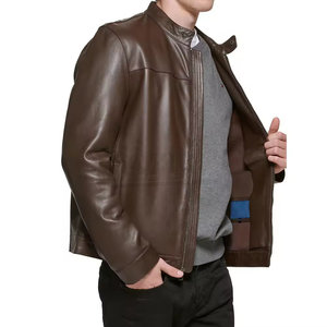 100% Leather Causal Look <b>jacket</b> for men men's <b>jackets</b> New Style Vintage New Design Breathable Solid Color Leather <b>Jacket</b> Men's - Product Image 3