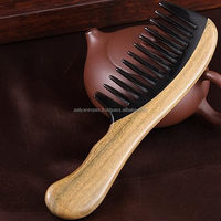 Aaliyan Impex Peignes en corne de buffle sculptés à la main manche en bois accessoire de cheveux pour usage domestique