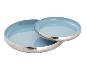 ถาดเสิร์ฟอลูมิเนียมสีน้ำเงินขัดเงาทำด้วยมืออุปกรณ์ครัวที่จำเป็นสำหรับงานปาร์ตี้ชามเคลือบโลหะ (meena) - Product Image 4