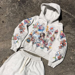 Conjunto Deportivo Kivotech 100% Algodón con Logotipo Personalizado, Pantalones Deportivos Gruesos, Sudadera Corta con Estampado y Sudadera con Capucha - Product Image 4