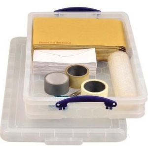 Boîte de rangement transparente en polypropylène très utile de 20 L, 71 x 12 x 44 cm, bac de rangement en plastique de 20 L - Product Image 1