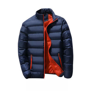 Veste en peluche le manteau d'hiver pour hommes personnalisé visage col montant vestes en duvet d'extérieur veste légère en peluche prix raisonnable OEM - Product Image 3