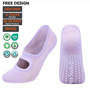 Calcetines de Yoga Antideslizantes de Algodón para Mujer, Calcetines Deportivos con Agarre para Pilates, Compresión, Antideslizantes, con Logotipo Personalizado - Product Image 3