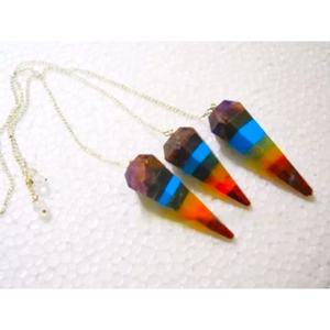 Pendules à facettes collés à la main Chakra artisanat en cristal naturel Feng Shui Reiki minéraux de radiesthésie artisanat en pierre semi-précieuse - Product Image 1