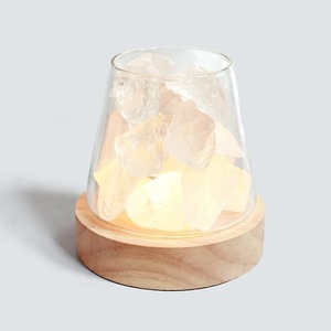 Lampe de table au sel naturel de l'Himalaya Veilleuse Pierres brutes naturelles Cristal Huile essentielle Diffuseur lumière Cadeau Décor Nouveauté lampe - Product Image 1