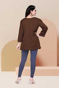 Indian Ethnic Wear Delta Cotton <b>Material</b> Latest Design Of <b>Embroidery</b> Work Tunic Style Short Kurti for Casual and Festival Wear - Product Image 2