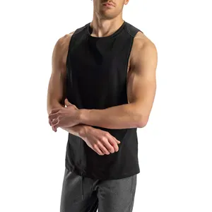 Summer lightweight quick dry workout fitness sport running soft breathable racer back singlets tank top for men