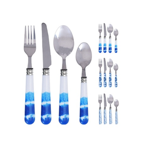 Ensemble de couteaux, fourchette et cuillère en acier au design unique, manche en résine pour la maison, ustensiles de cuisine, couverts en acier miroir - Product Image 5