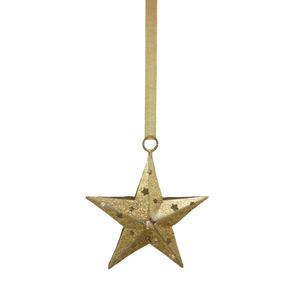 Medium Size Iron Hanging <b>Star</b> Brass Color Wall Hanging For Home And Christmas <b>Decoration</b> Wholesale In Bulk - Product Image 3
