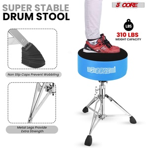 Siège de batterie 5 Core, tabouret de guitare rembourré, réglable, capacité 310 lbs, siège robuste avec dessus en velours - Product Image 4