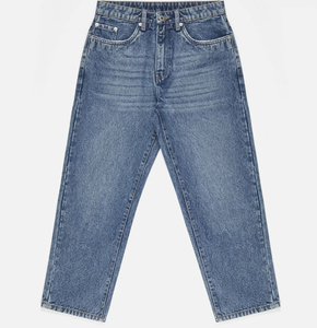 2025 New Medium Washed Custom Men Straight Classic 100% Cotton Street Jeans Negro - Product Image 1