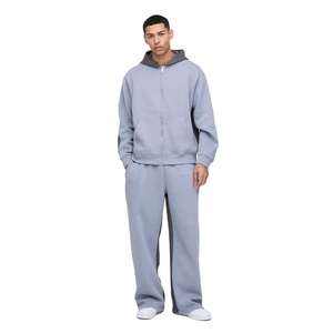 Conjunto Deportivo Personalizado de Alta Calidad 100% Algodón para Hombre, Verde, Talla Grande, Sudadera con Capucha y Pantalones Deportivos con Bloques de Color Personalizados - Product Image 4