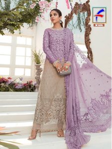 Beautiful Indian <b>Net</b> Gown <b>Dupatta</b> Set With Embroidery Hand Work Georgette Sequence Gown for Women and Girls Festive Partywear - Product Image 2