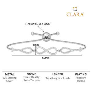 NOVAMART Fine Rhodium-Plated Diamond/Ruby Butterfly <b>Infinity</b> <b>Bracelet</b>- 925 Pure Silver Wholesale Export - Product Image 6