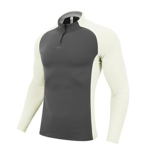 Offre Spéciale solide uni teint Golf entraînement à manches longues chemise surdimensionné blanc col rond Slim Fit quart Zip décontracté sport hommes sweat - Product Image 2