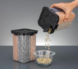 Boîte de rangement pour aliments, épices, collations, fruits secs, céréales, organisateur de cuisine, ensemble de boîtes en plastique durable à 4 compartiments, 2000 ml, hermétique - Product Image 3