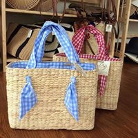 Koleksi Tas Wanita Ramah Lingkungan dari Anyaman Eceng Gondok Vintage Abadi 2025, Lapisan Katun, Bentuk Cangkang Elegan, Kapasitas 1-1.9L