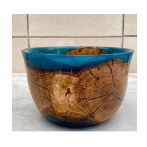 Bol moderne en résine fait à la main poli finition brillante look artistique élégant adapté à la décoration de table ou au style d'intérieur de maison - Product Image 1